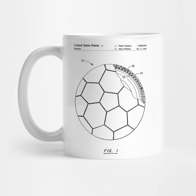 Soccer Patent - Football Art - Black And White by patentpress